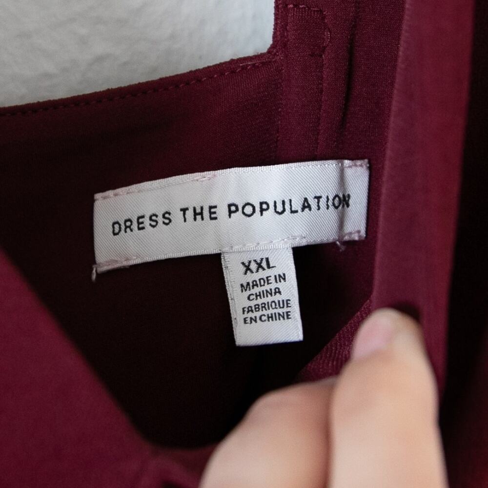 Dress the Population Alessia Tie Waist Crepe Dress - Picture 4 of 6